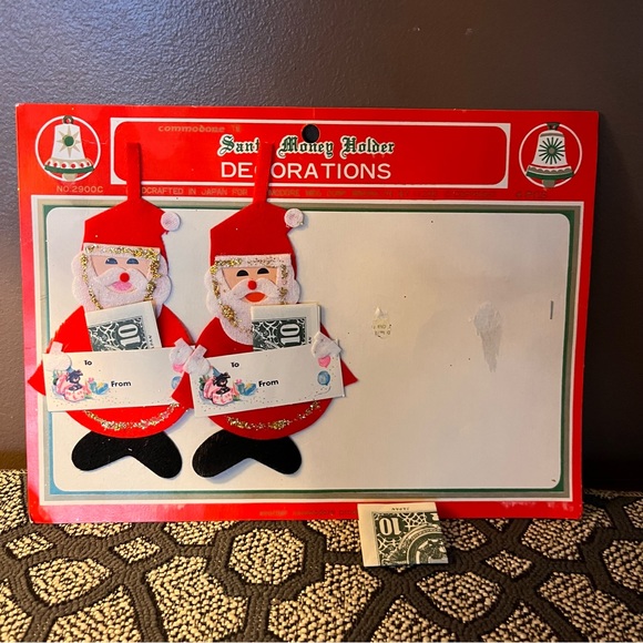 Vintage Santa money holders decorations from Gold Circle New Old Stock- 2 Pieces - Picture 4 of 10